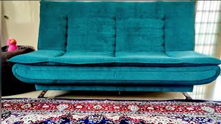 wakefit sofa cum bed colour Malibu Green unboxing and review/product link in description screenshot 3