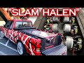 &quot;Slam Halen&quot; 6 12&quot; Subs 4th order Blow-Thru Bandpass Bass Flexing the Building! Mazda B4000