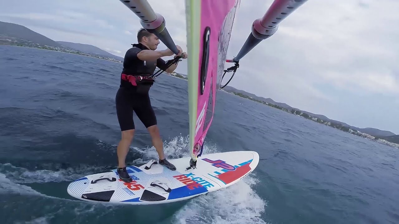 Windsurf, my first planing without footstraps YouTube