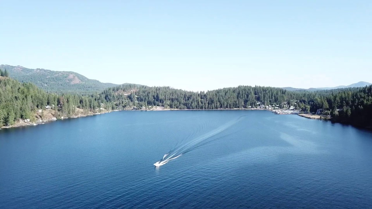 Drone Scenic Aerial View of Garfield Bay, Sagle, Idaho DJI Mavic Pro