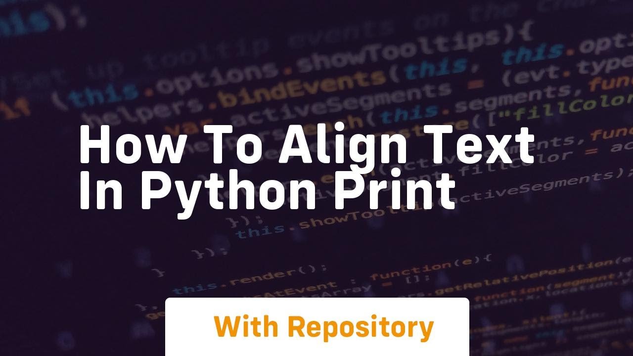 how to align text in python print - YouTube