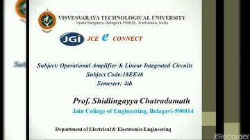 JCE EE Operational Amplifiers & Linear Integrated circuits