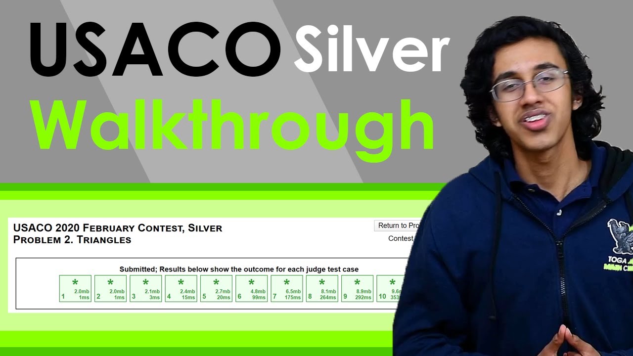 USACO 2020 February Contest Silver Walkthrough Triangles YouTube