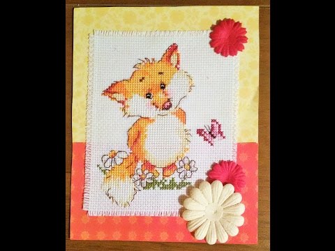 Как сделать открытку с вышивкой