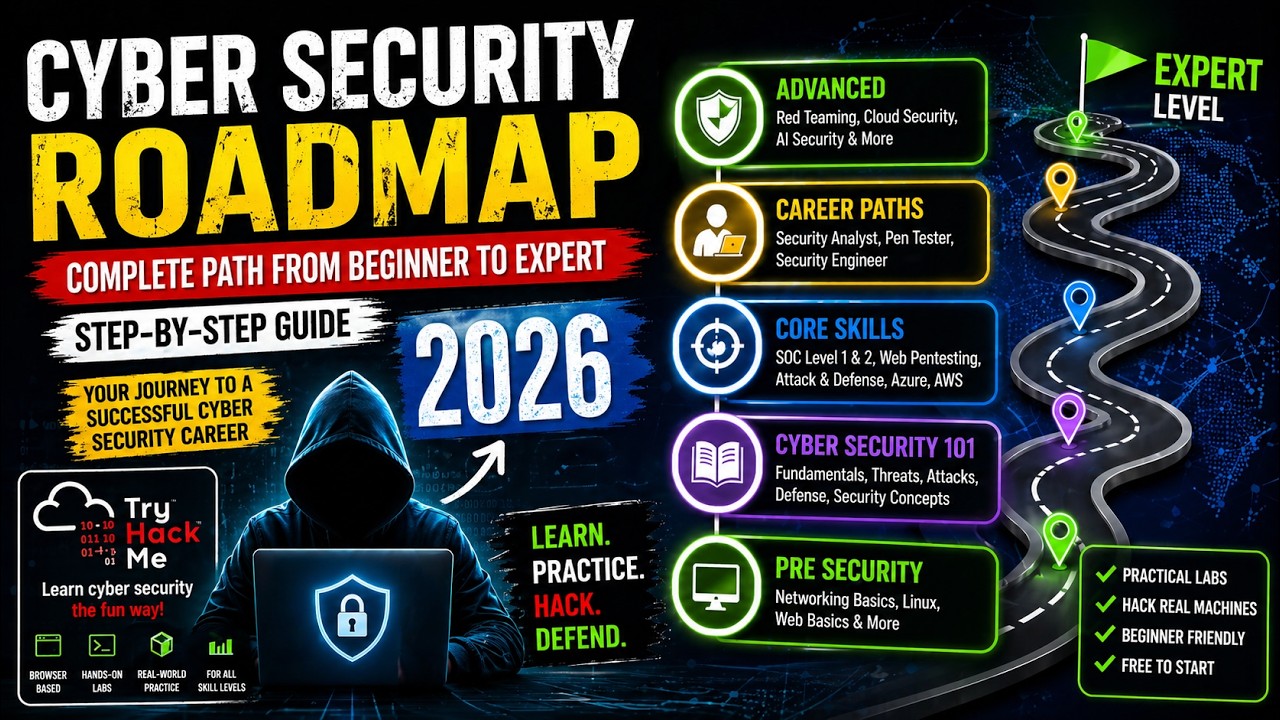 Cyber Security Roadmap 2026 for Beginners | Complete Guide with ...