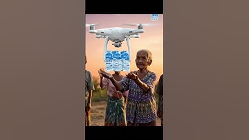 Drones Deliver Clean Water to War Refugees 🚁💧 #aivideo #drone #short #shorts