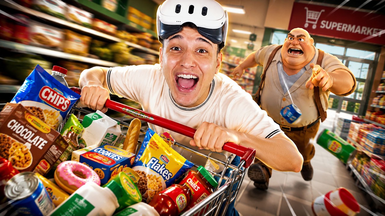 اصلانو اشتغل فى محل سوبر ماركت بنظارة VR 😱 هربت فى اول يوم شغل 😂 Shop & Stuff
