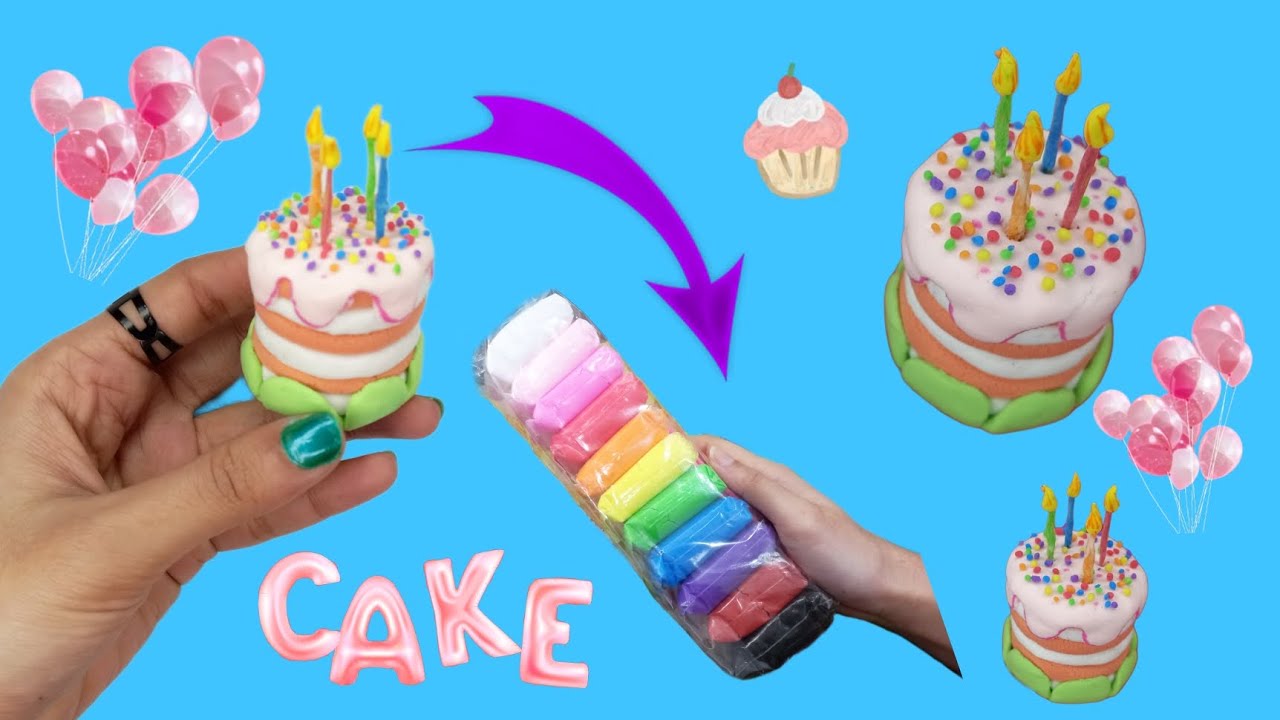 DIY How to make miniature polymer clay mini cake || Polymer Clay ...