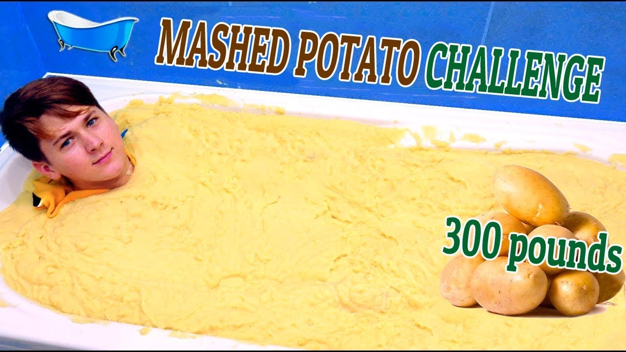 MASHED POTATO BATH TUB CHALLENGE Potato Man YouTube