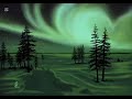 Green Aurora above the snow
