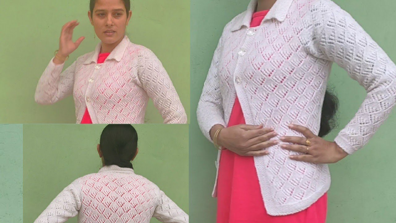 How to knit this collar cardigan step by step in hindi(english