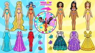 Transformation of Elsa, Rapunzel, Ladybug into Mirabel, Isabela, Pepa Madrigal & DIY Paper dolls