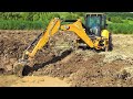 Caterpillar 444 excavator at work-We're doing a fishing pond-Amenajare baltă de pescuit