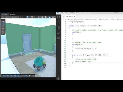 Destroying the Collectible in Unity Essentials - YouTube