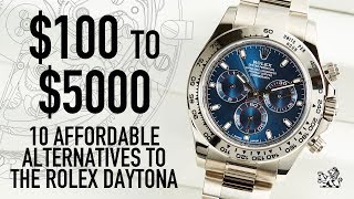 10 Affordable Alternatives To The Rolex Daytona Watch - Racing Chronographs  $100 to $5000 - YouTube