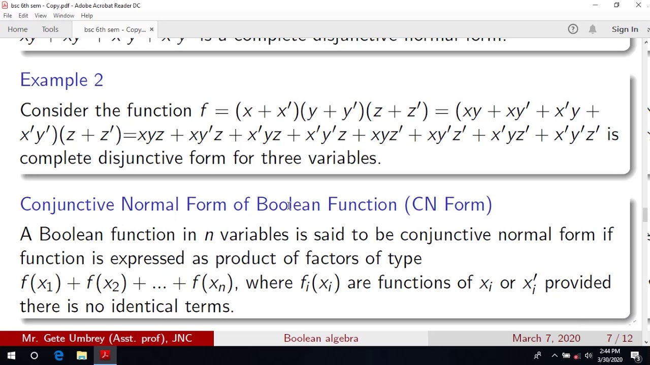 Complete the disjunctive