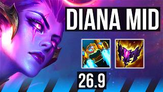 DIANA vs AKALI (MID) | Good KDA: 13/1/4 | KR Master | 26.9