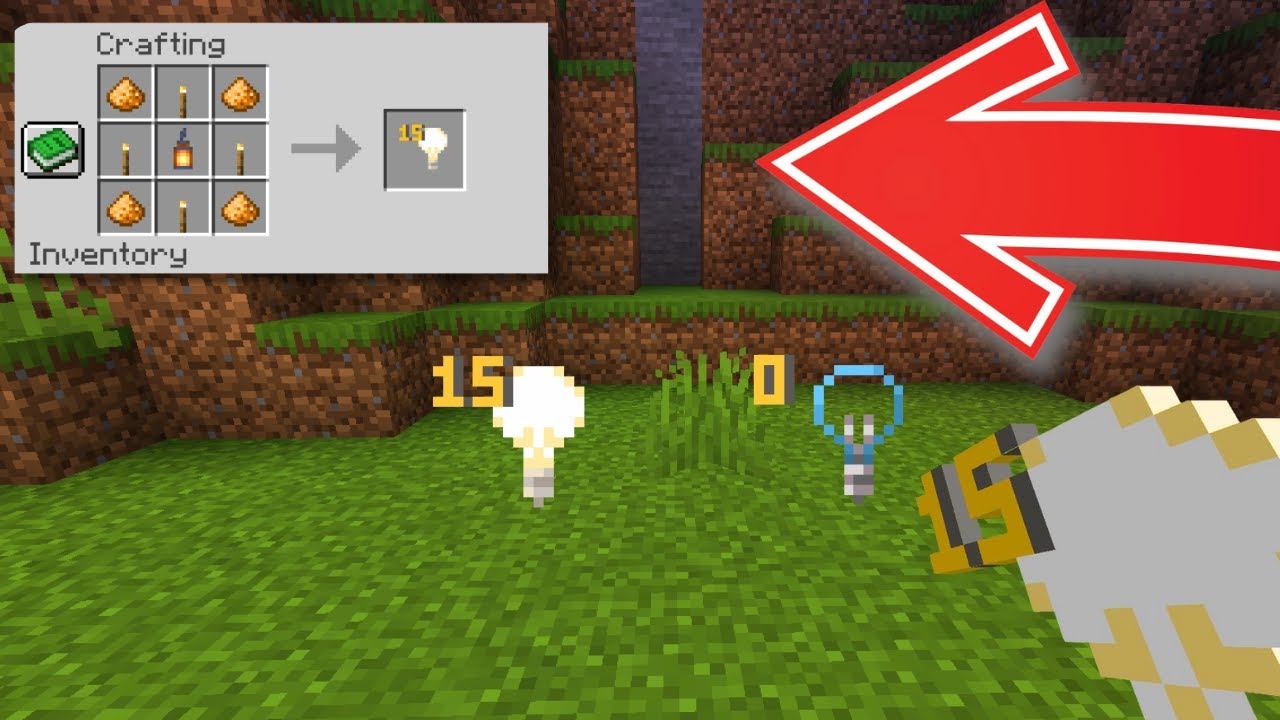 how to craft light in minecraft - YouTube