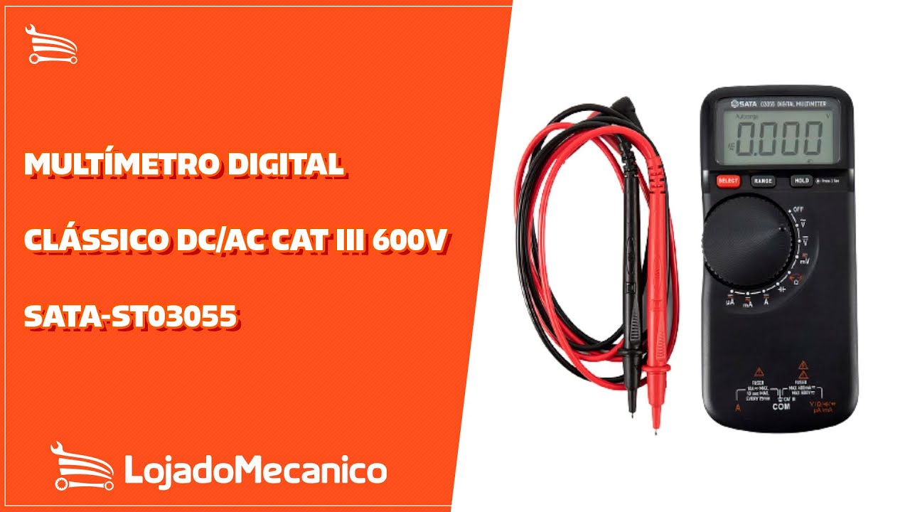 Multímetro Digital Clássico DC/AC CAT III 600V - SATA-ST03055 | Loja do ...