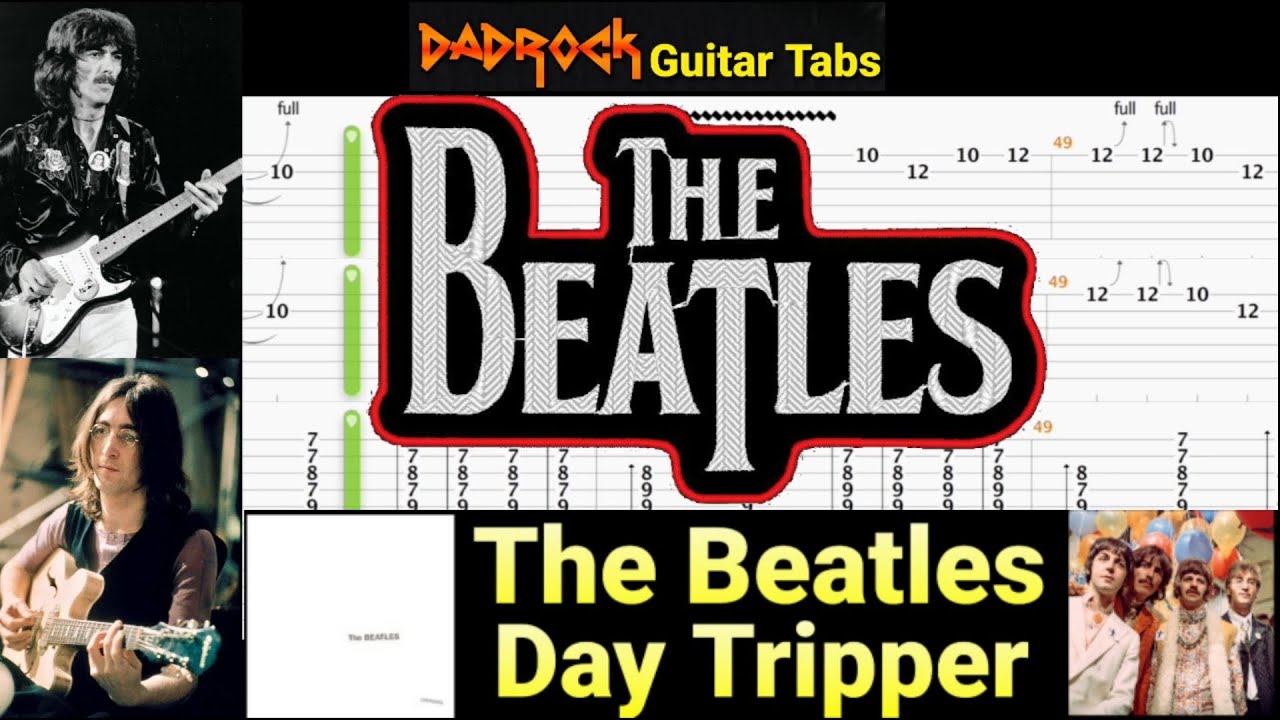 Day Tripper The Beatles Guitar + Bass TABS Lesson YouTube