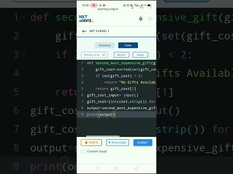 Python IDP SET 3 LEVEL 1 /CCBP /Nxtwave #viral #youtubevideo #coding