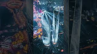 Tianfu Twin Towers Night Drone Show Episode.04