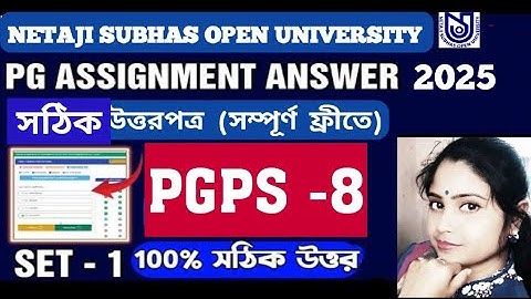 PGPS PAPER 8 ASSIGNMENT ANSWERS 2025// nsou pg assignment 2025/ political science assignment answers