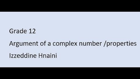Properties of argument of non zero complex number