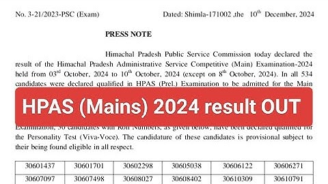 HPAS 2024 mains result out | HPPSC | HPAS Mains #hpas #hppsc #hpas2024 #yt @priya_thakur