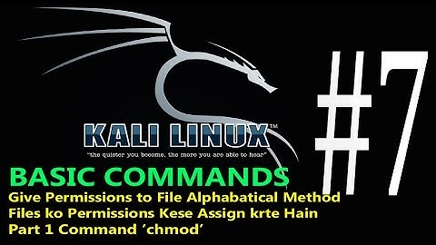 07-Kali linux Command line tutorial File Permission |command chmod (ugo)| Hindi|Urdu