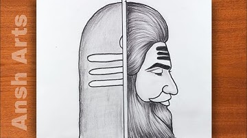 How to draw Shiv ling and half shiva face  | Mahadev drawing | Easy drawing step by step |