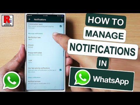 MANAGE NOTIFICATION SETTINGS IN WHATSAPP