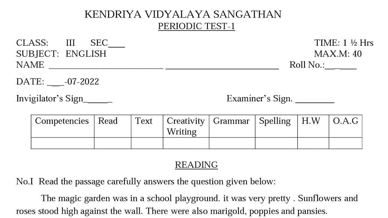 pt-1-paper-class-3-english-for-kendriya-vidyalaya-students-kvs-periodic-test-exam-question