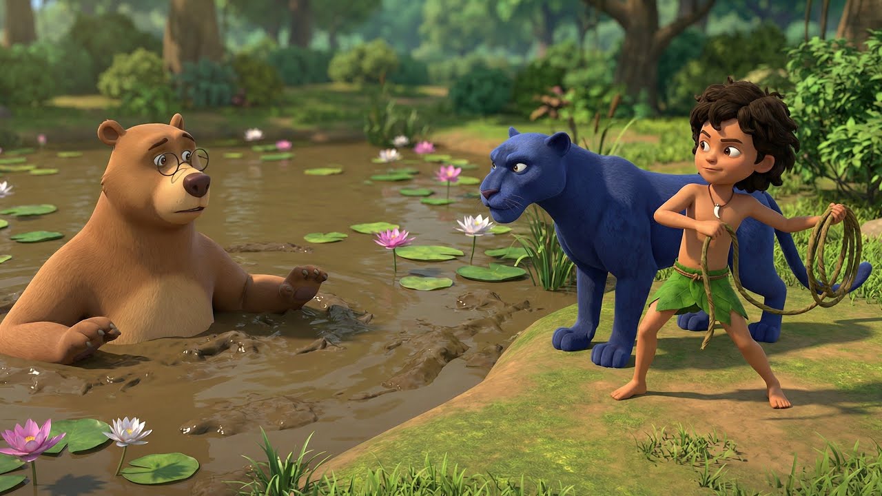 Mowgli Episode 9 | Ballu फँस गया दलदल में 😱 | Mowgli ने बचाया Ballu को | Jungle Book Story