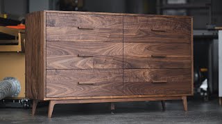 Solid Walnut Dresser with Hand-Cut Dovetails - The Biloxi Dresser