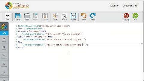 Small Basic - Tutorial 3 - ElseIf Statements