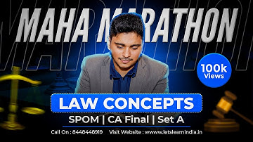 CA FINALl LAW | SPOM | MARATHON | SET A | Concepts | CA Abhishek Bansal