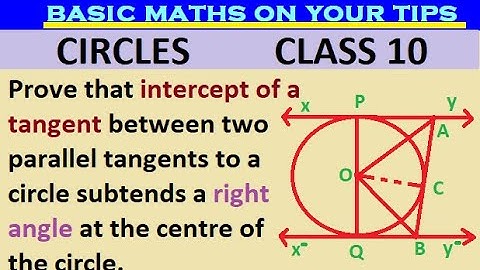 Prove that intercept of a tangent between two parallel tangents to a circle subtends a right angle..