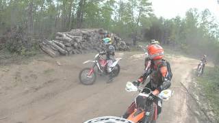 Michigan Tomahawk C Loop - Ben Climbing Over Log Pile