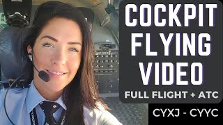 Cockpit Flying Video: FULL FLIGHT Dash 8 Q400 | Fort St. John to Calgary WITH Air Traffic Control!