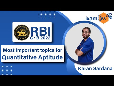 RBI Grade B 2022 | Most Important topics for Quantitative Aptitude | By Karan Sardana