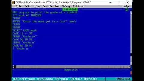 qbasic program to generate grade of student