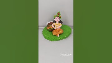 Makhan Chor Krishna 🥰💞 How to make clay krishna idols makhan_chor #krishna #gopal #making_krishna