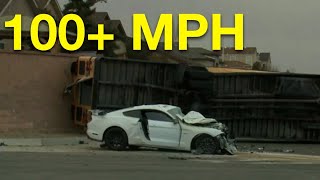 Mustang Hits Bus Full of Kids Going 110 MPH