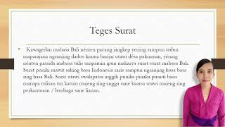 BAHASA BALI: SURAT BAHASA BALI