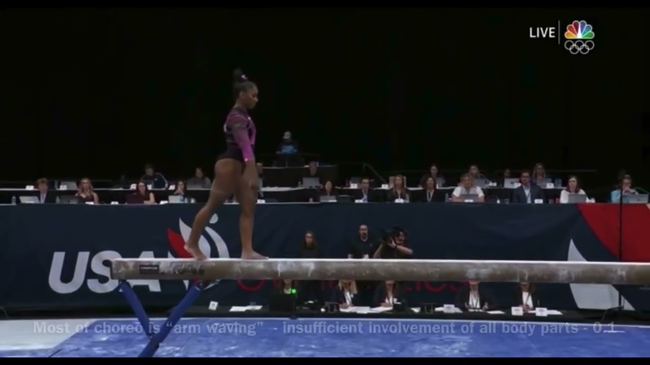 E score breakdown of Jordan Chiles 2022 US championships day 2 score