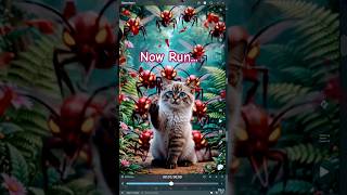 What Happens when A Cat 🐈 Pinch A Red Balloon 🎈 In A Forest. #catworld #cat #viralvideo