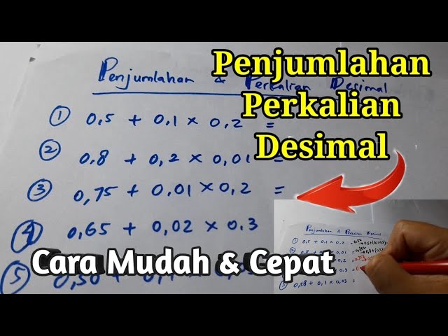 Cara Cepat & Mudah Penjumlahan & Perkalian Desimal‼️ (Belajar Matematika Jadi Seru & Menyenangkan) class=