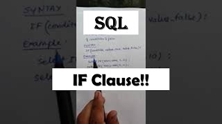 IF Clause in SQL!!..........#yts #viralshorts #sql