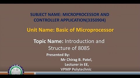 MICROPROCESSOR  8085 | MCA | 3350904 | MR. CHIRAG B. PATEL